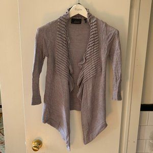 LINE Cotton Pleated Waterfall Cardigan